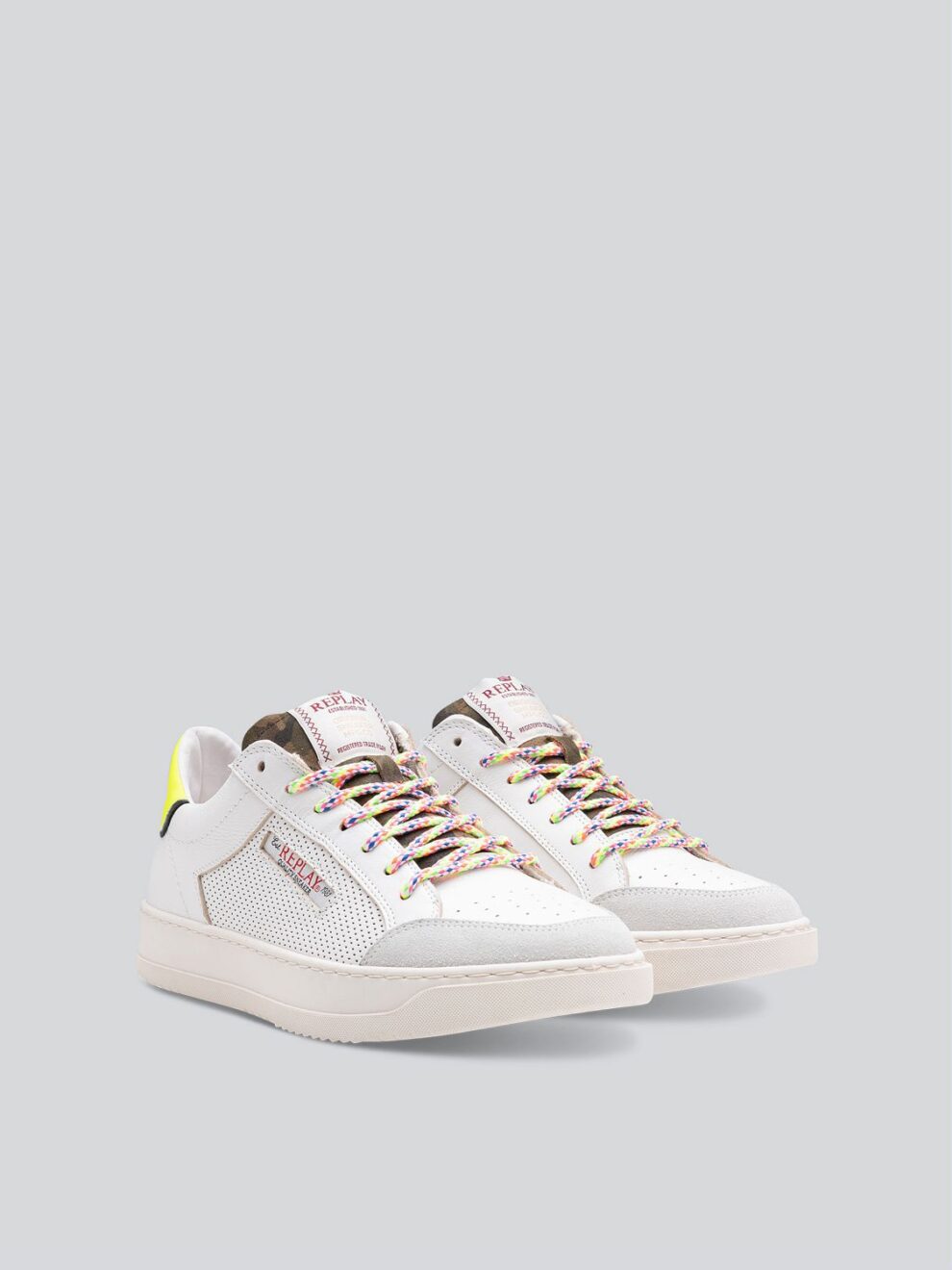 REPLAY RELOAD MIXER LEATHER SNEAKERS WITH LACES