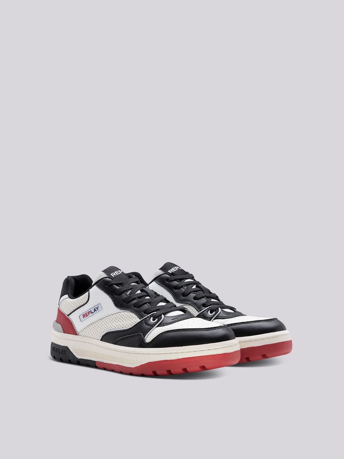 REPLAY GEMINI PERFORATED SNEAKERS WITH LACES