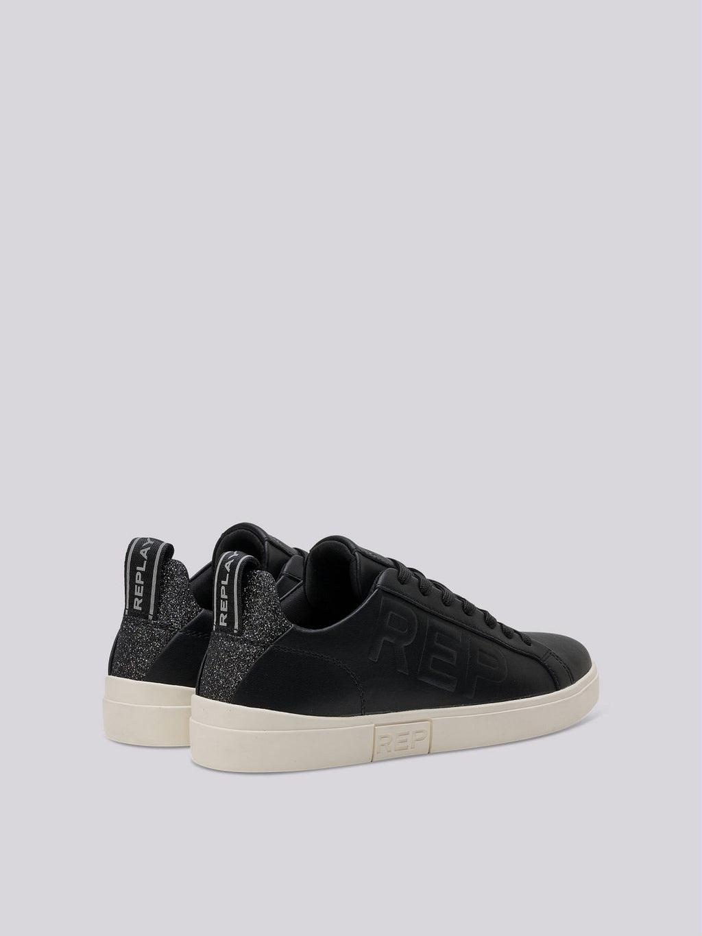 REPLAY POLYS W SPARK LEATHER SNEAKERS WITH LACES