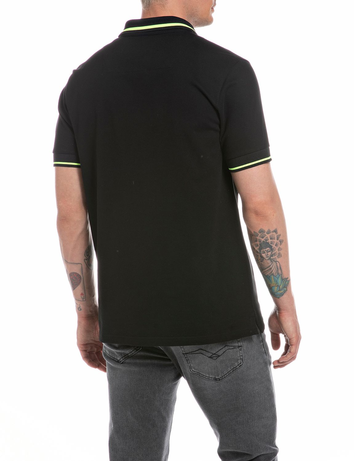 Replay men’s Pique polo shirt with contrasting coloured edges