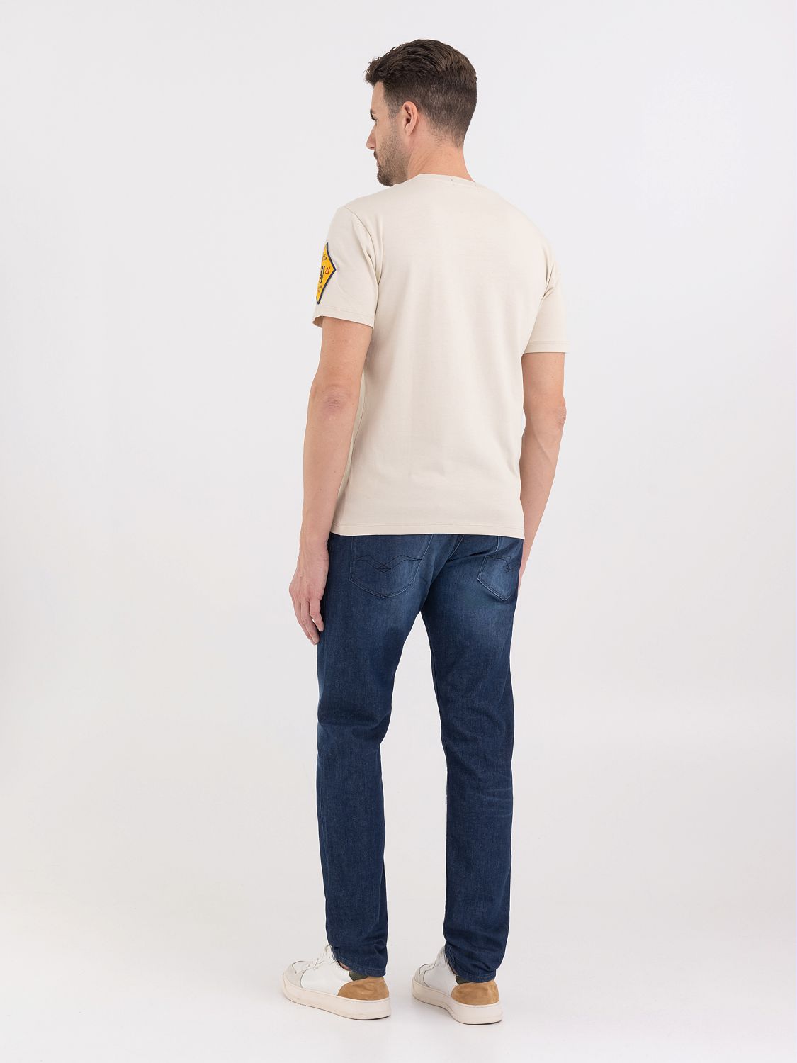 REPLAY T-SHIRT IN JERSEY WITH PATCH