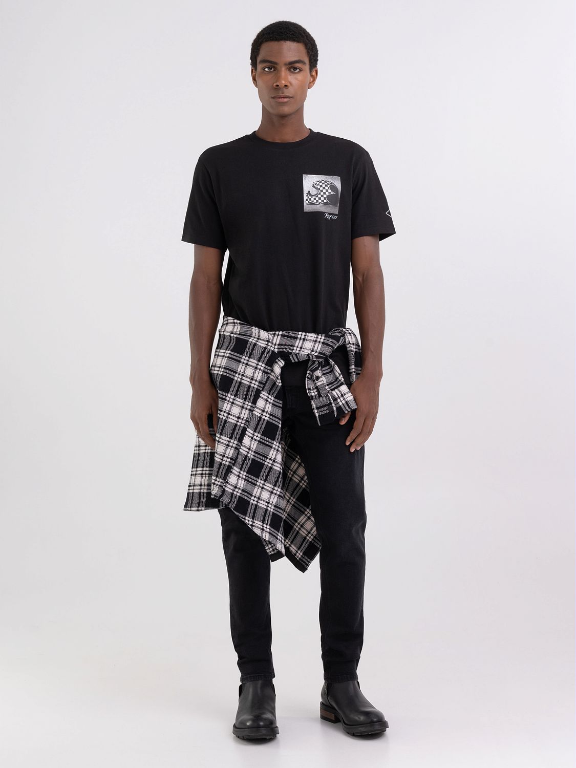 REPLAY T-SHIRT WITH MOTORCYCLES PRINT