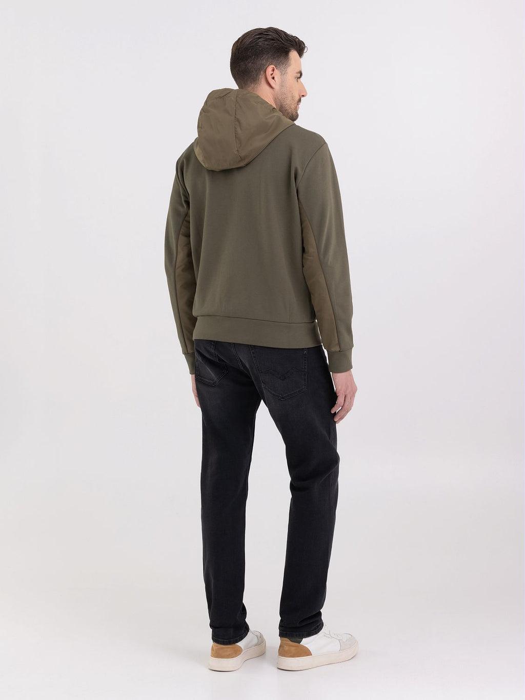 REPLAY TECHNICAL FLEECE SWEATSHIRT WITH HOODIE