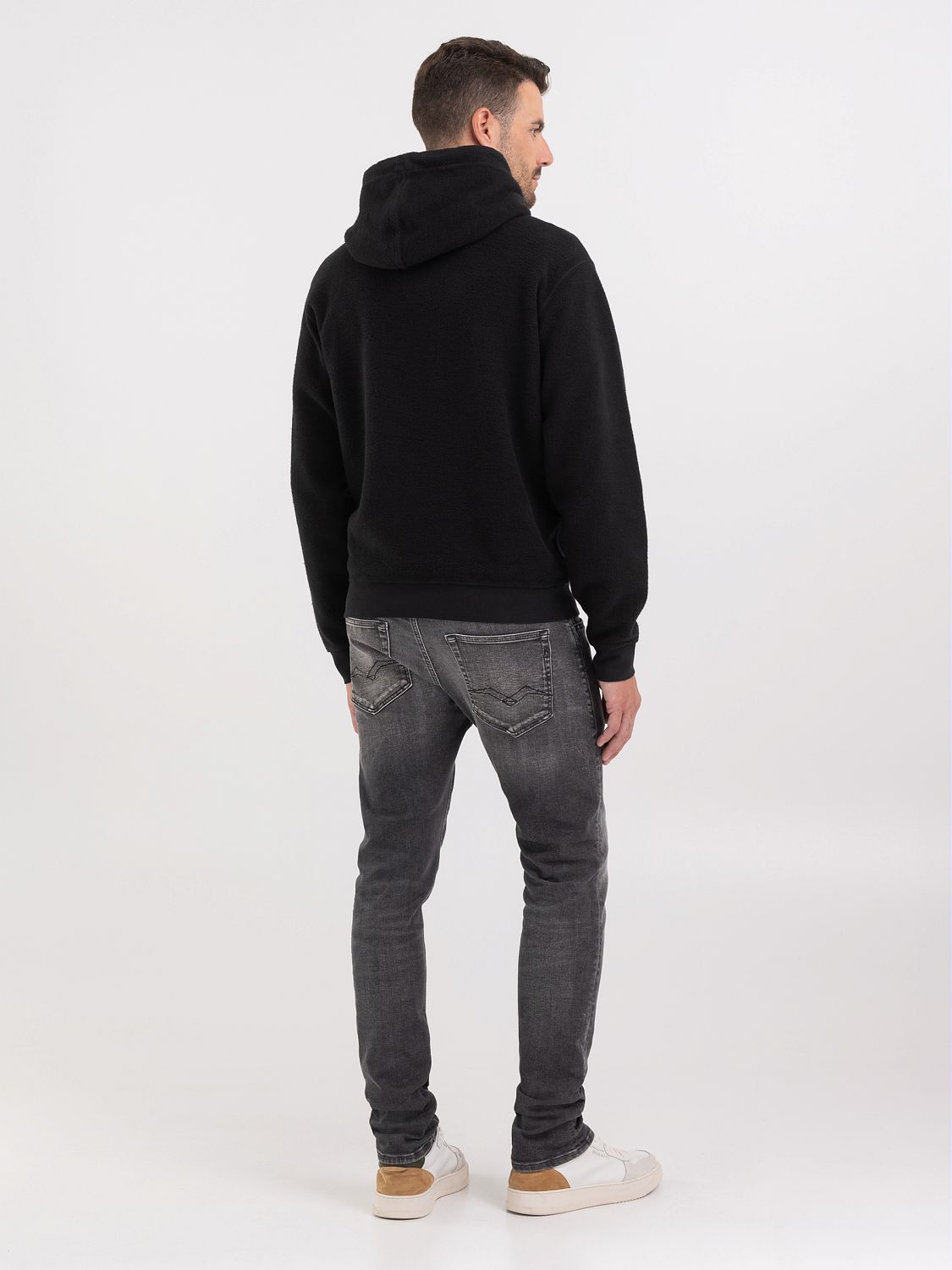 REPLAY HOODIE WITH EMBROIDERY