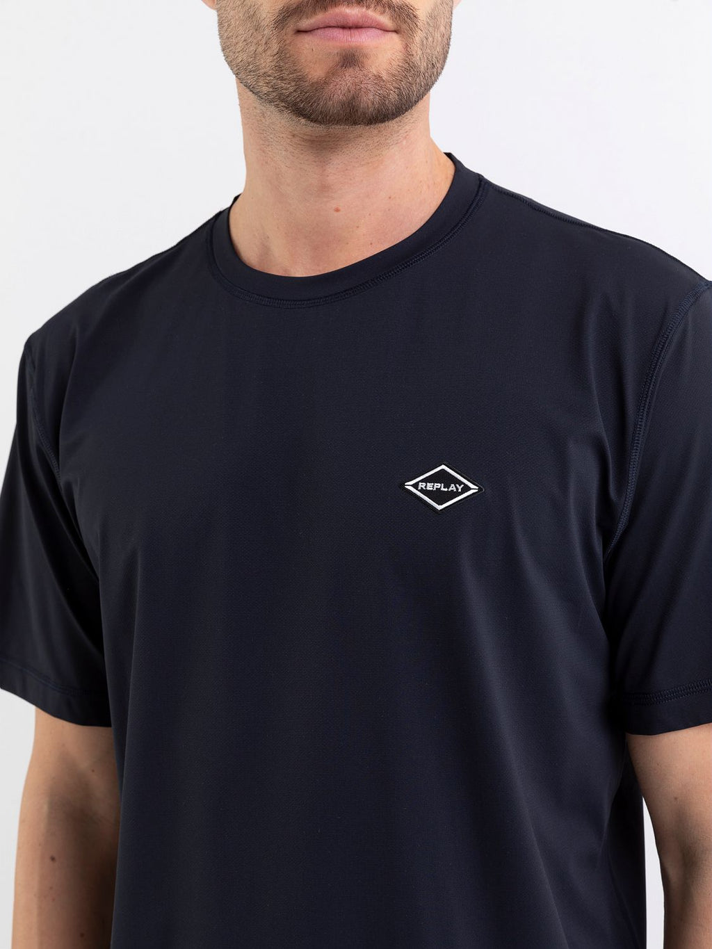 REPLAY JERSEY T-SHIRT WITH LOGO
