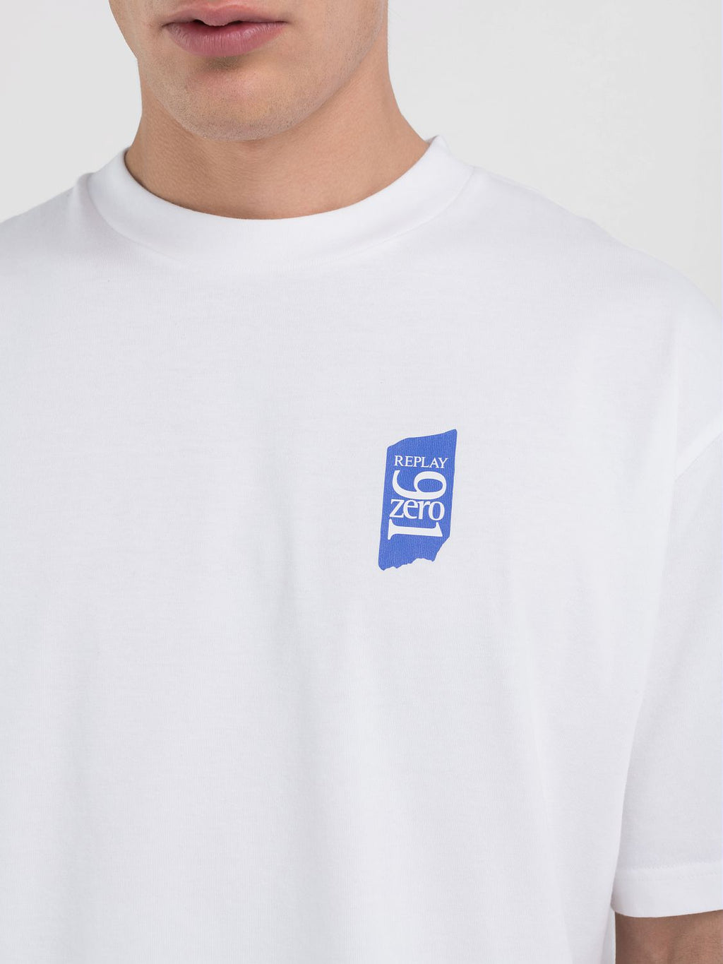 REPLAY GENDERLESS CREW-NECK T-SHIRT WITH 9ZERO1 LOGO