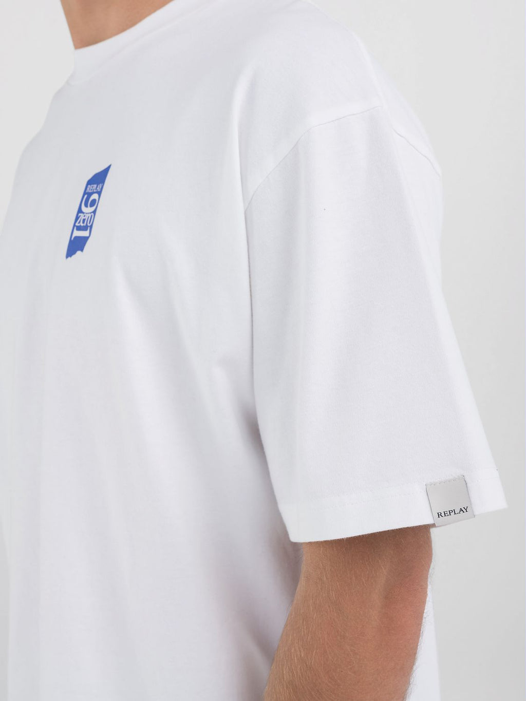 REPLAY GENDERLESS CREW-NECK T-SHIRT WITH 9ZERO1 LOGO