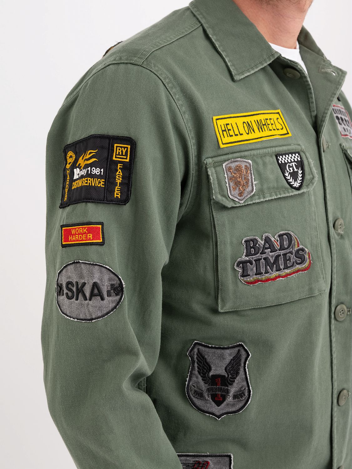 REPLAY OVERSHIRT WITH RACER PATCHES
