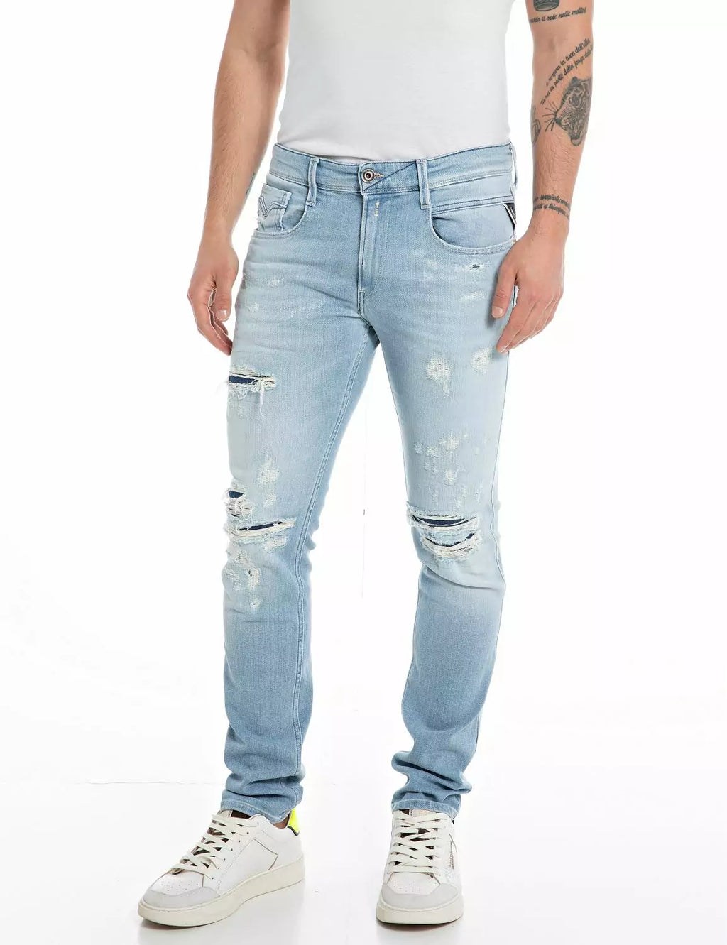 Replay men’s Aged Eco 20 Years Slim Fit Hypeflex Anbass Jean