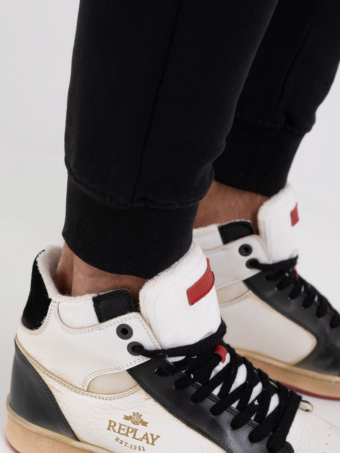 REPLAY FLEECE JOGGER TROUSERS WITH ARCHIVE LOGO