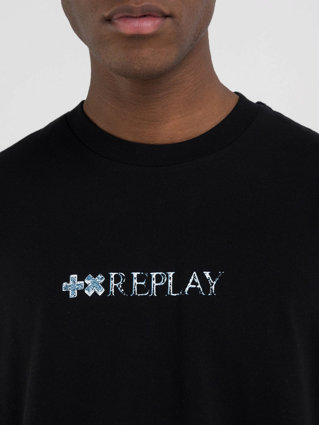 REPLAY CREW-NECK T-SHIRT WITH REPLAY X GARRIX LOGO AND LETTERING