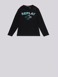 REPLAY LONG-SLEEVED T-SHIRT WITH ARCHIVE LOGO