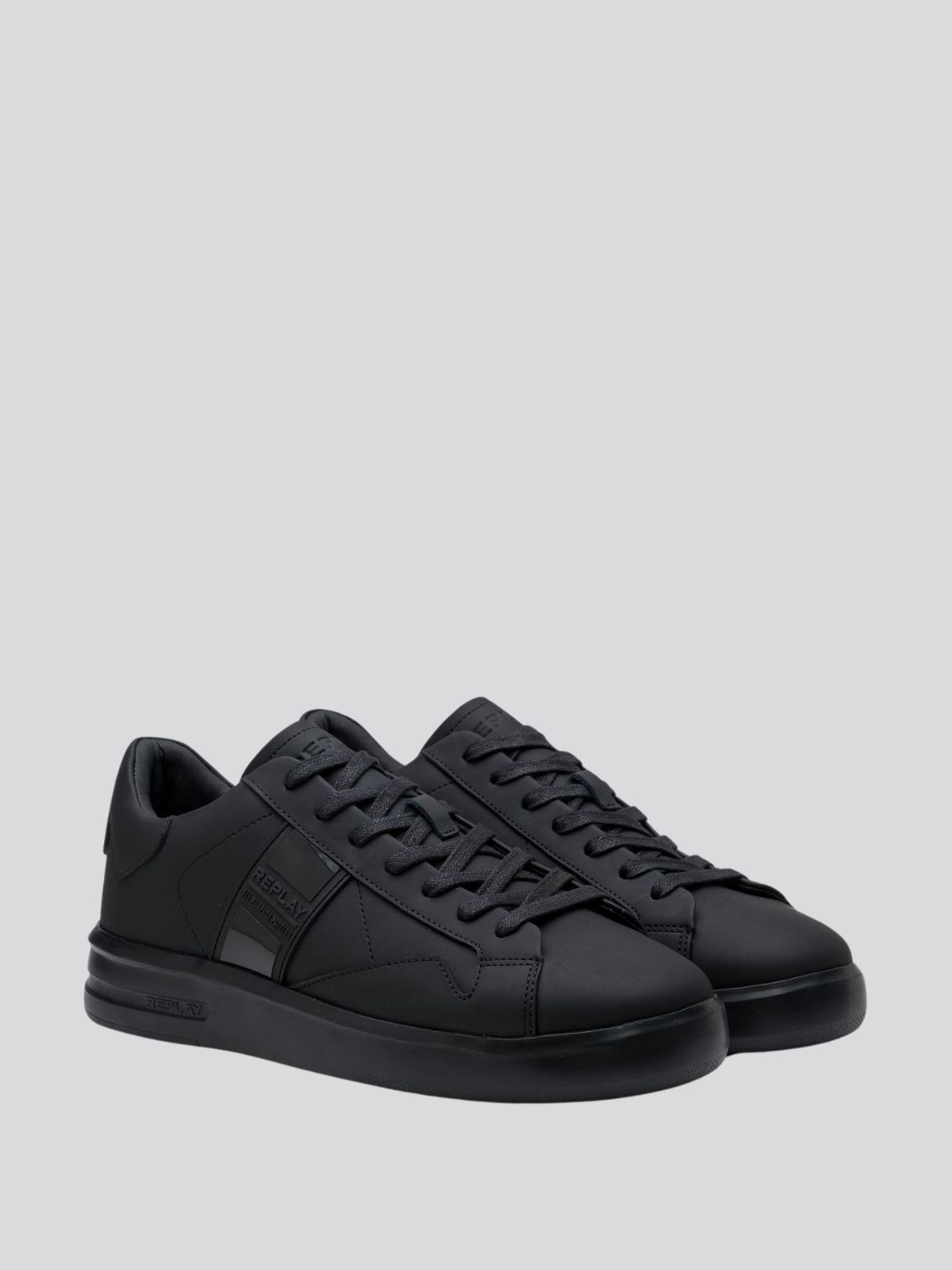 REPLAY UNIVERSITY M GUM LEATHER SNEAKERS WITH LACES