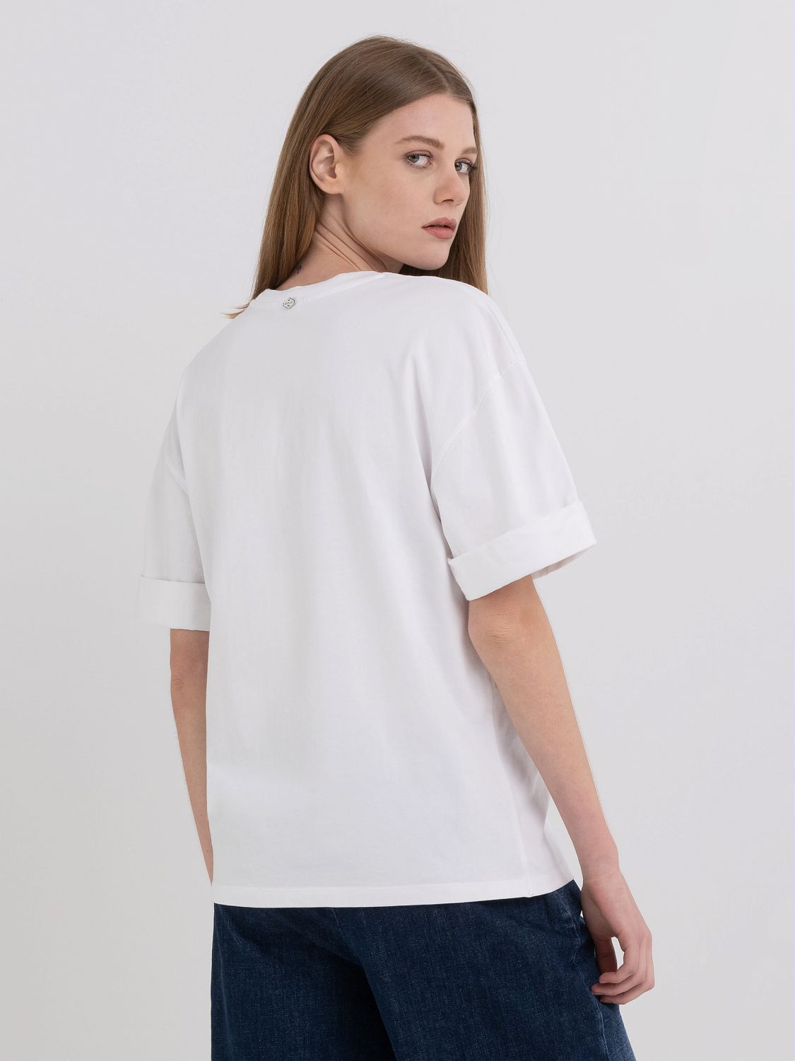 REPLAY OVERSIZED T-SHIRT IN JERSEY