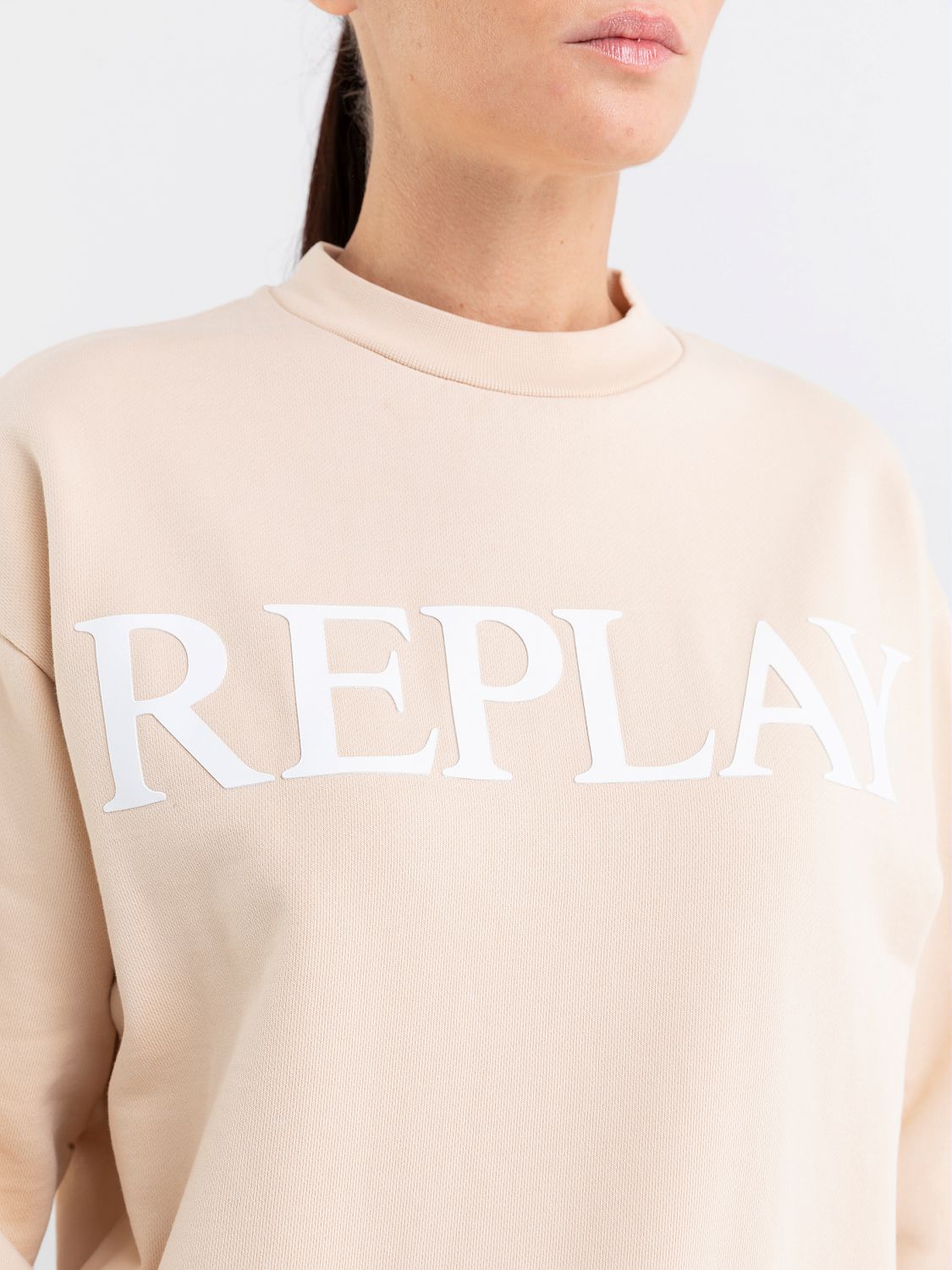 REPLAY OVERSIZED SWEATSHIRT WITH ARCHIVE LOGO