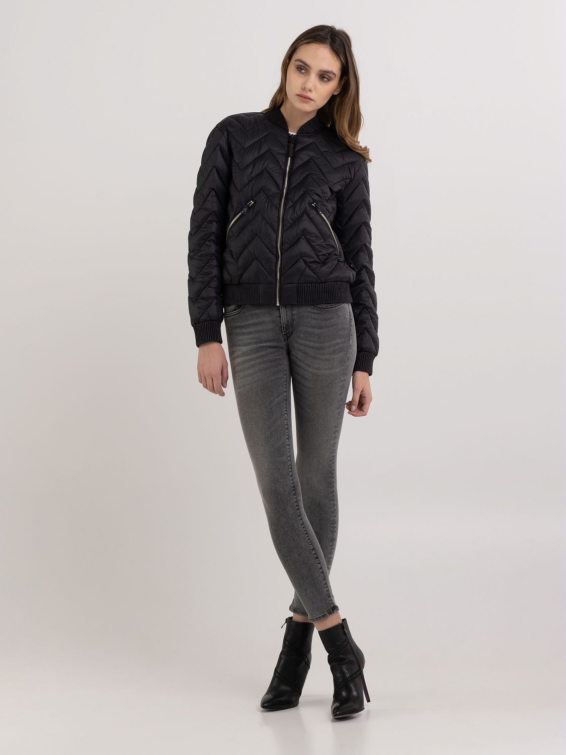 REPLAY SLIM FIT RECYCLED QUILTED BOMBER JACKET