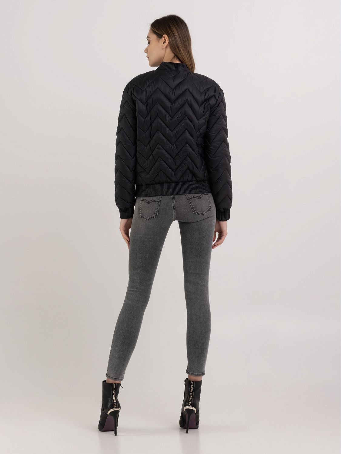 REPLAY SLIM FIT RECYCLED QUILTED BOMBER JACKET