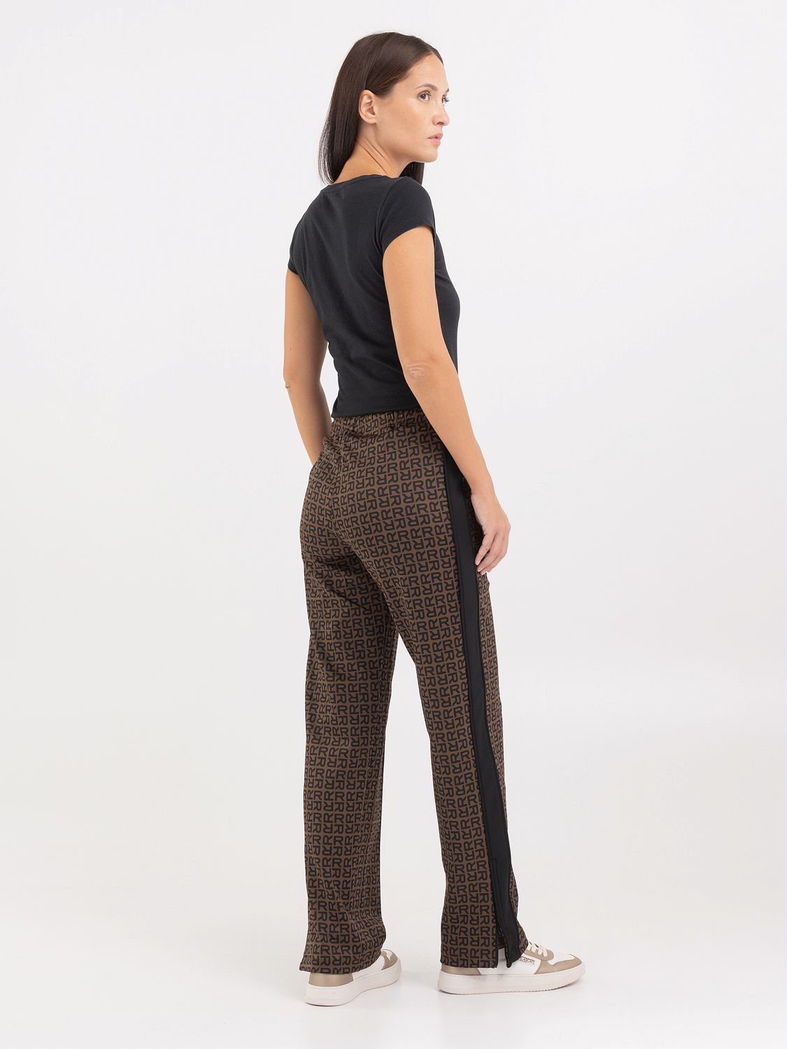 REPLAY ALL OVER LOGO TECH FLEECE TRACK PANTS